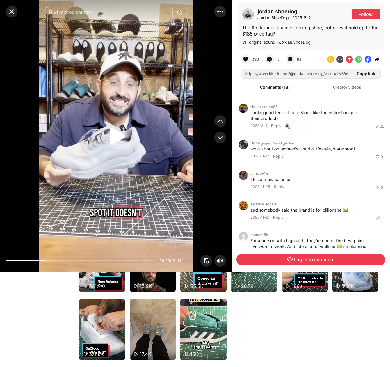 Jordan.ShoeDog examining the Alo Runner on his workbench